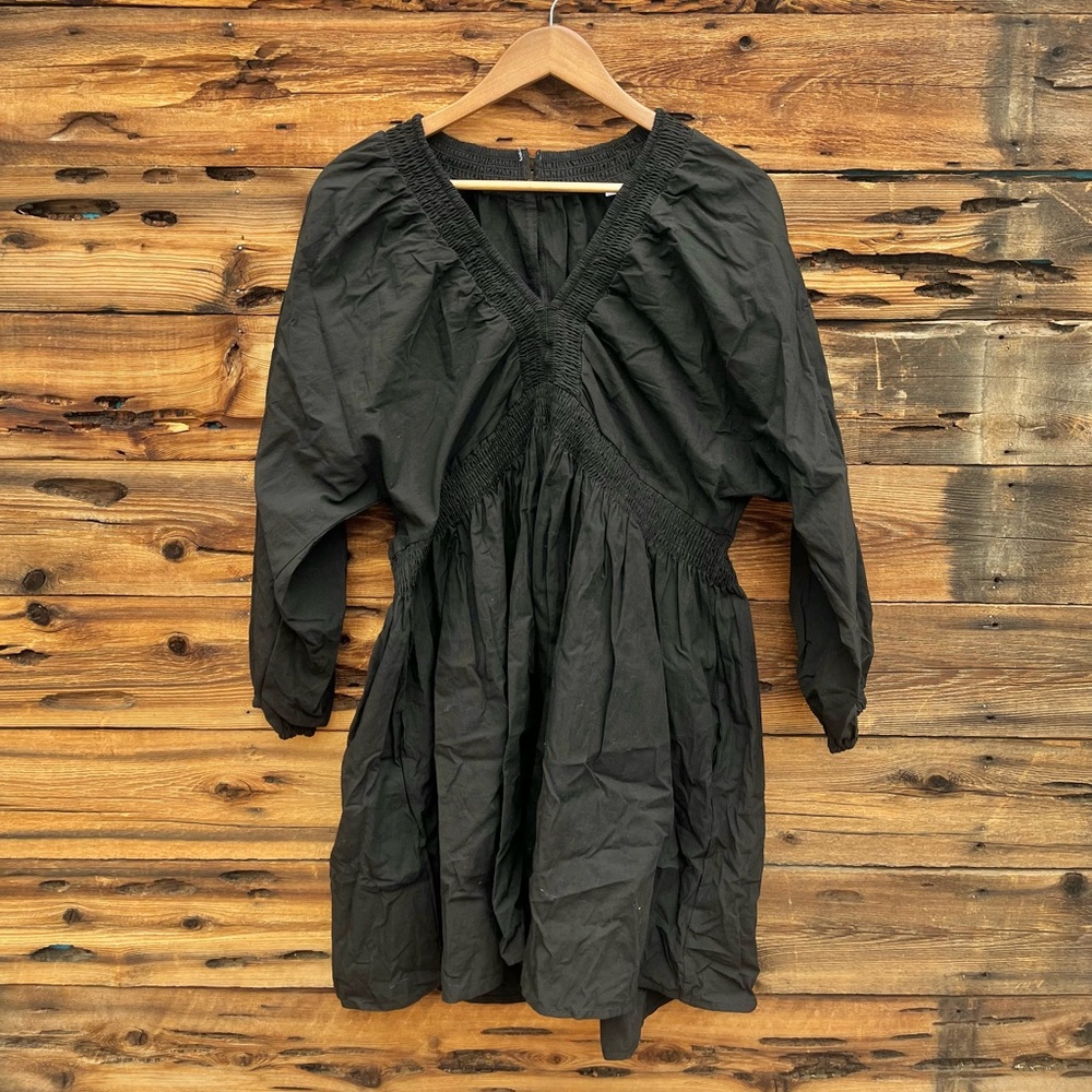 UNBRANDED | 100% Cotton Black Long Sleeve Dress XL